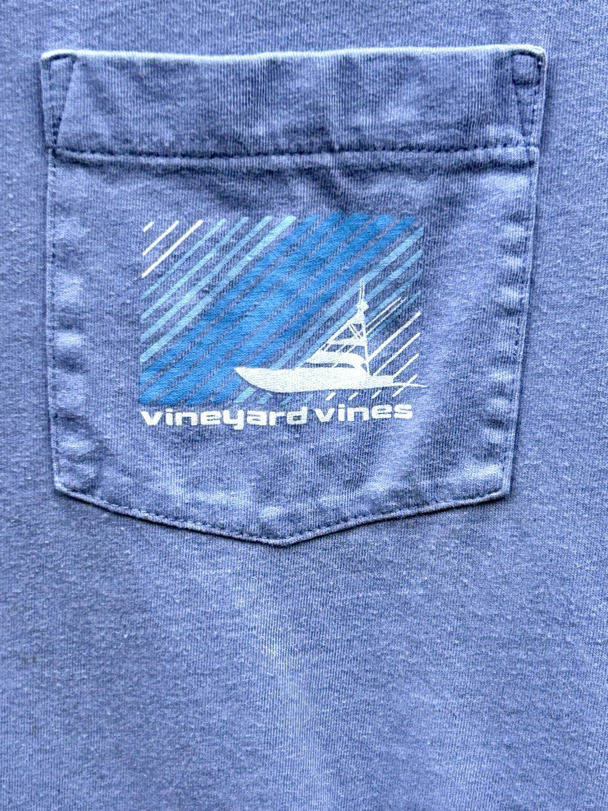 Vineyard Vine Men’s Small Blue Short Sleeve Boat Graphic Tee