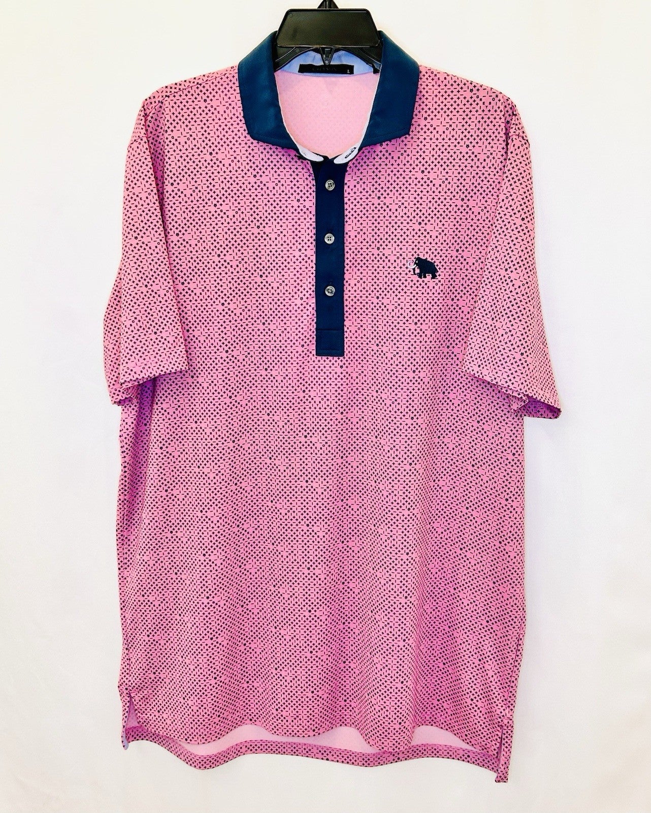 Greyson Golf S/S Polo Shirt Plus Minus Print Wild Rose Pink Men’s L Large