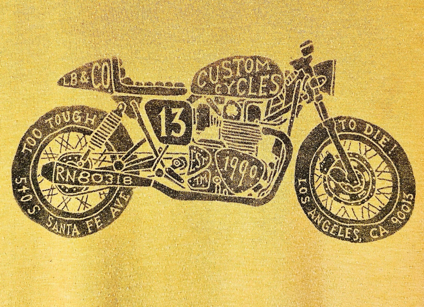 Lucky Brand Motor Bike Graphic Tee / Spruce Yellow / Men’s Large