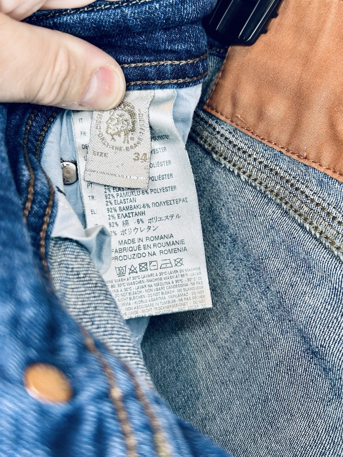 Diesel Jeans Tepphar Men’s 34x30 Slim Skinny Fit Dark Wash | Slim Carrot