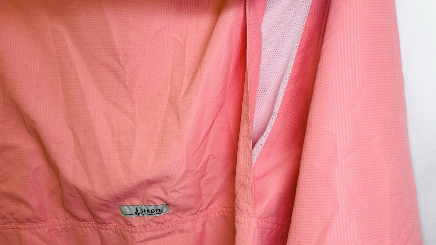 Habit Mens Short-Sleeve Button-Front Shirt, Salmon Red, UPF 40+, Size XL, EUC