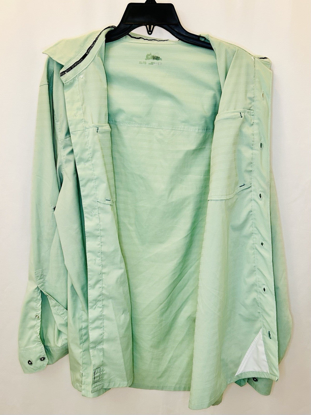 World Wide Sportsman Green Long Sleeve Fisherman Button Up Shirt Men’s XL