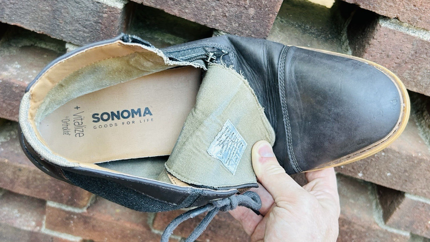 Sonoma Gray Zip-up & Lace-up Ankle Boots Men's Size 13M