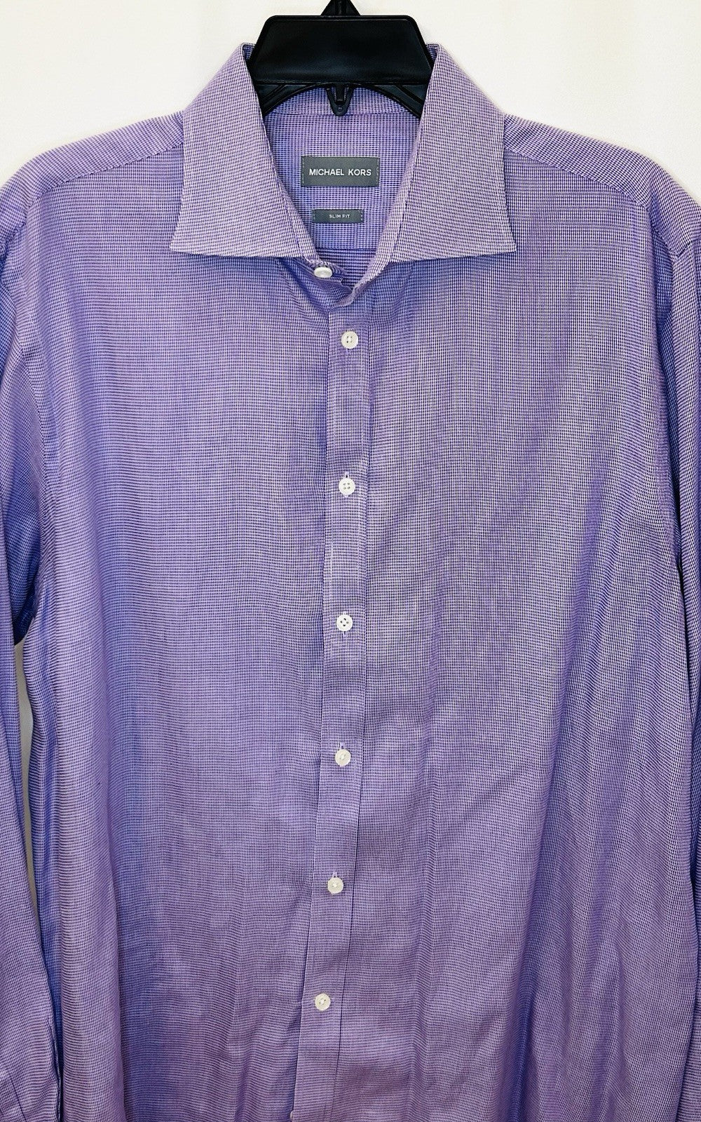Michael Kors Men’s Slim Fit Purple Button-Up Shirt Size 16-34/35