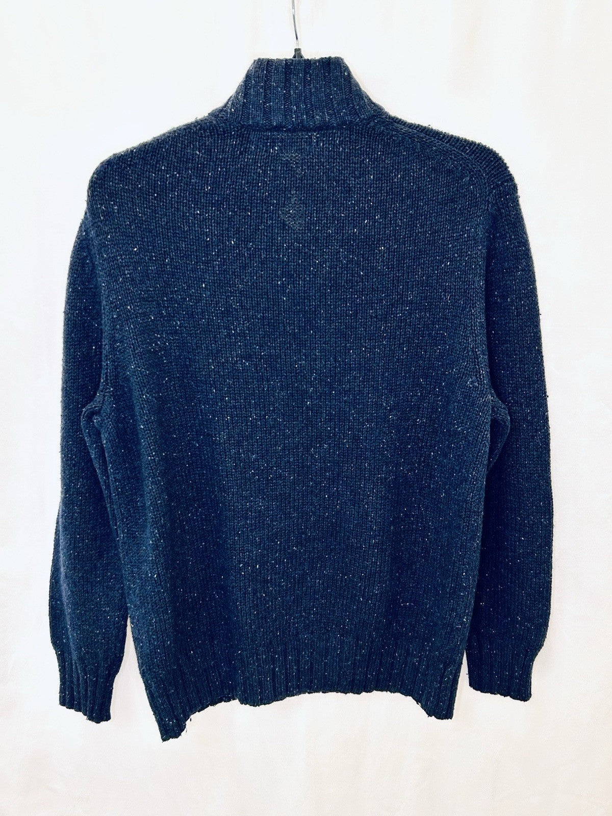 Nautica Men's 4 Button High-Neck Thick Winter Knit Navy Blue Sweater Size XL