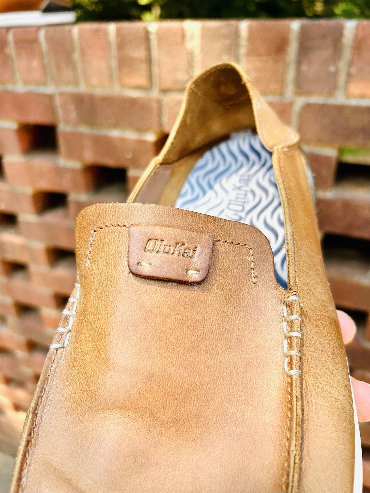 Men's Olukai Kakaha Fox/Fox Leather Slip-on Shoes US Size Men’s 12 ($130 Retail)
