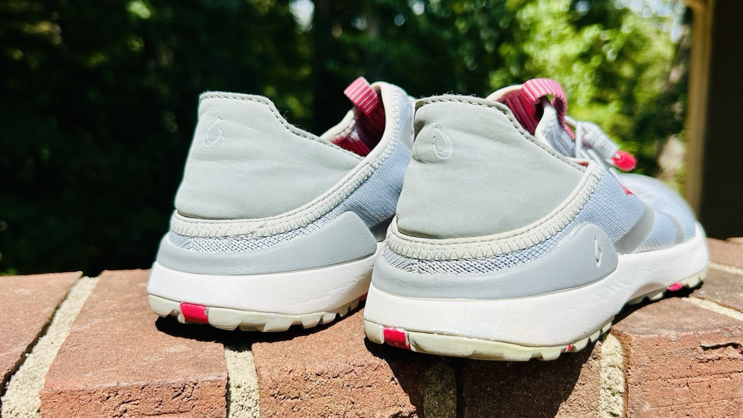 Olukai Women's Miki Trainer Athletic Casual Shoe Pale Grey/Poi Size 7M