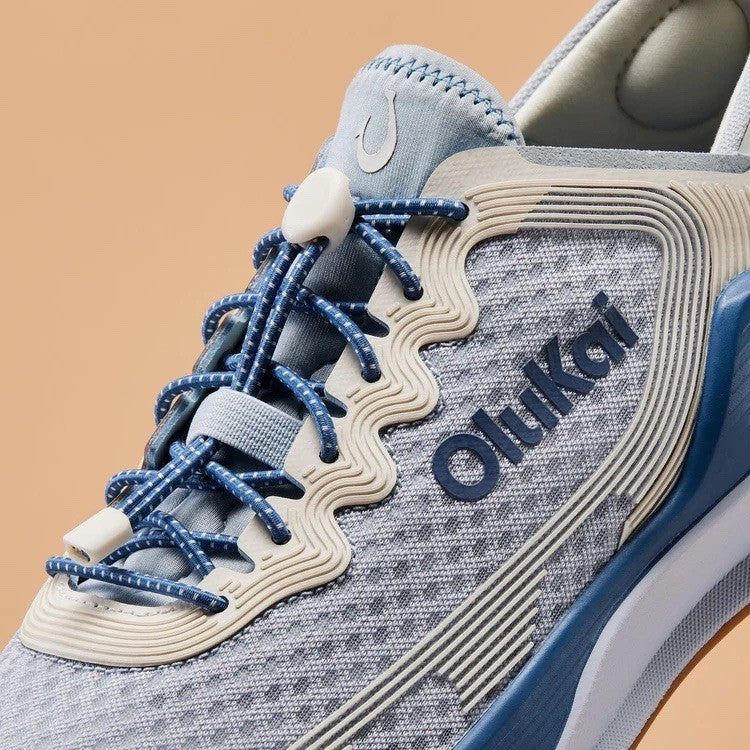 OLUKAI Men's Ahi Marine Shoe | Blue Pearl/White Sand | Size 14 | $150 Retail