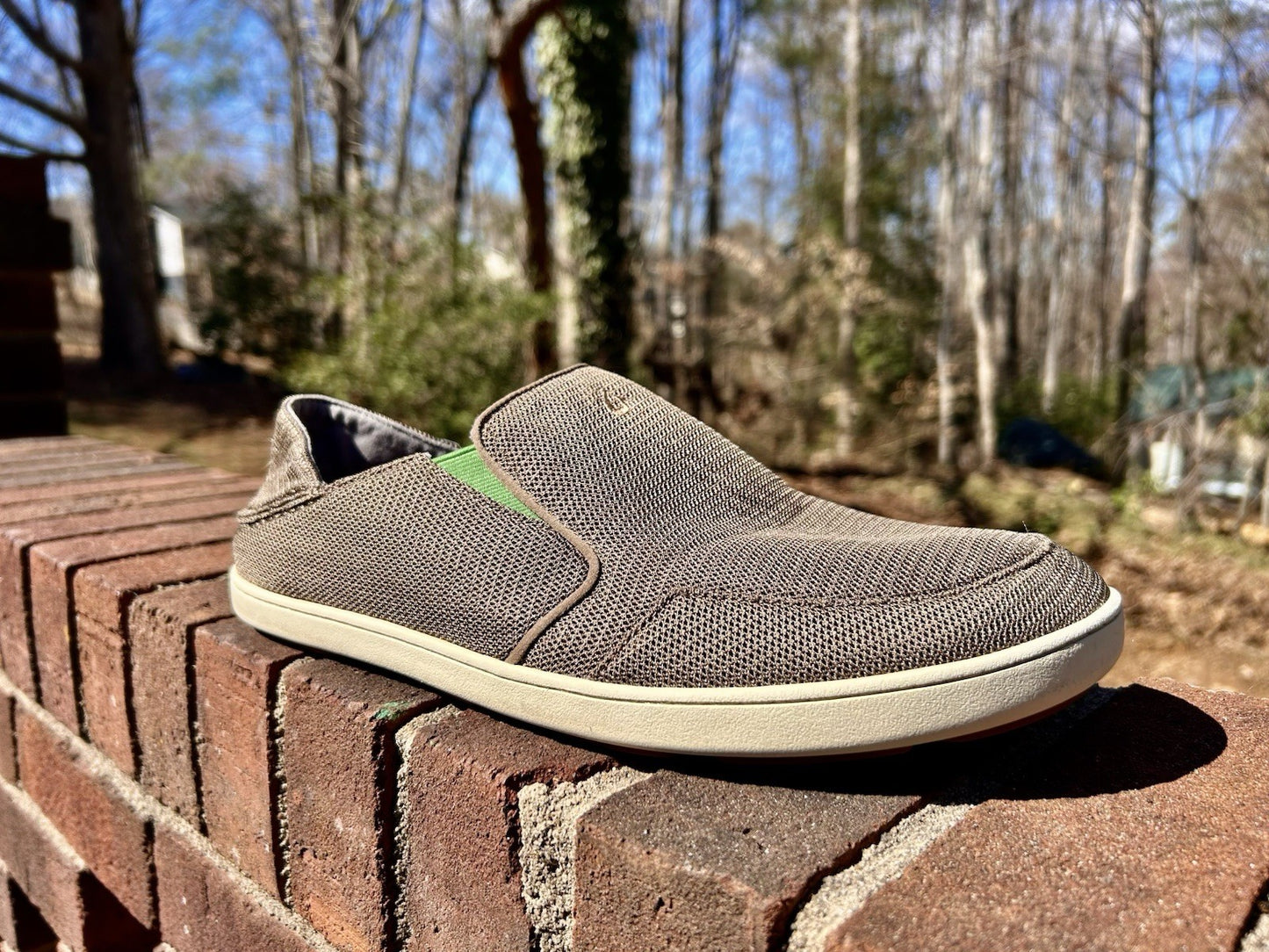 OLUKAI Nohea Mesh Men's Slip On Sneaker Color: Mustang/Lime Men’s 11.5 - No Box!