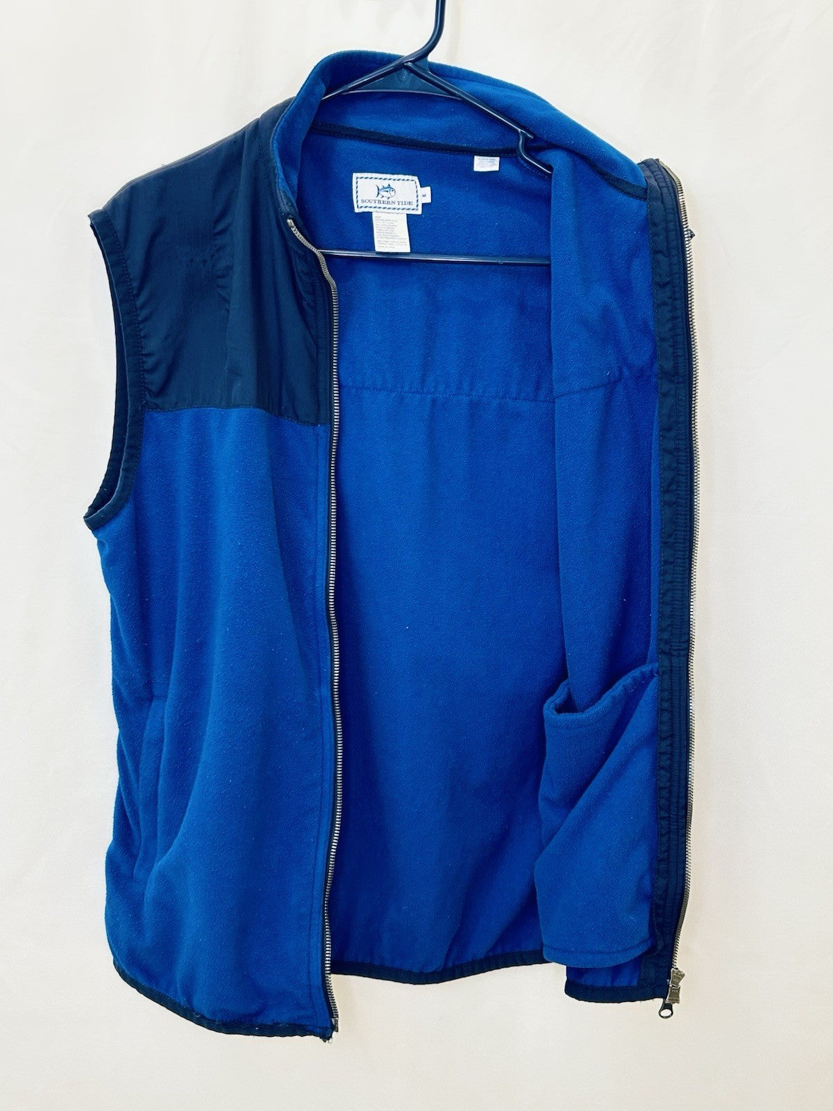 Southern Tide Men's Fleece Vest Medium Sweater Golf Outdoor Heather True Navy