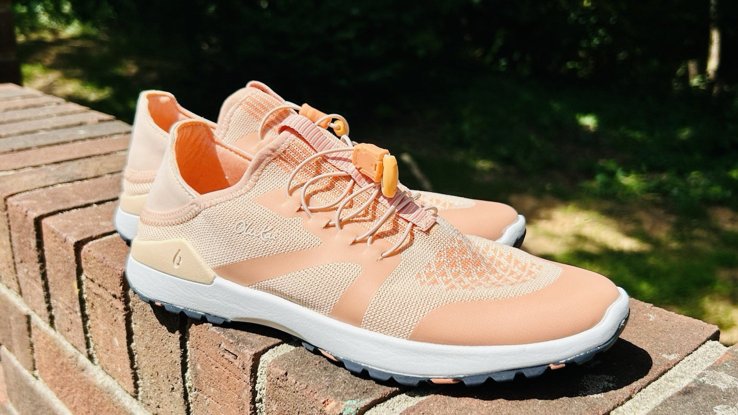 Olukai Women's Miki Trainer Athletic Casual Shoe Pink Sand/Cantaloupe Size 7M