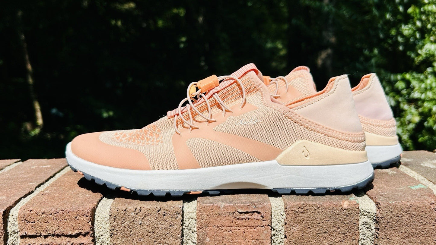Olukai Women's Miki Trainer Athletic Casual Shoe Pink Sand/Cantaloupe Size 7M