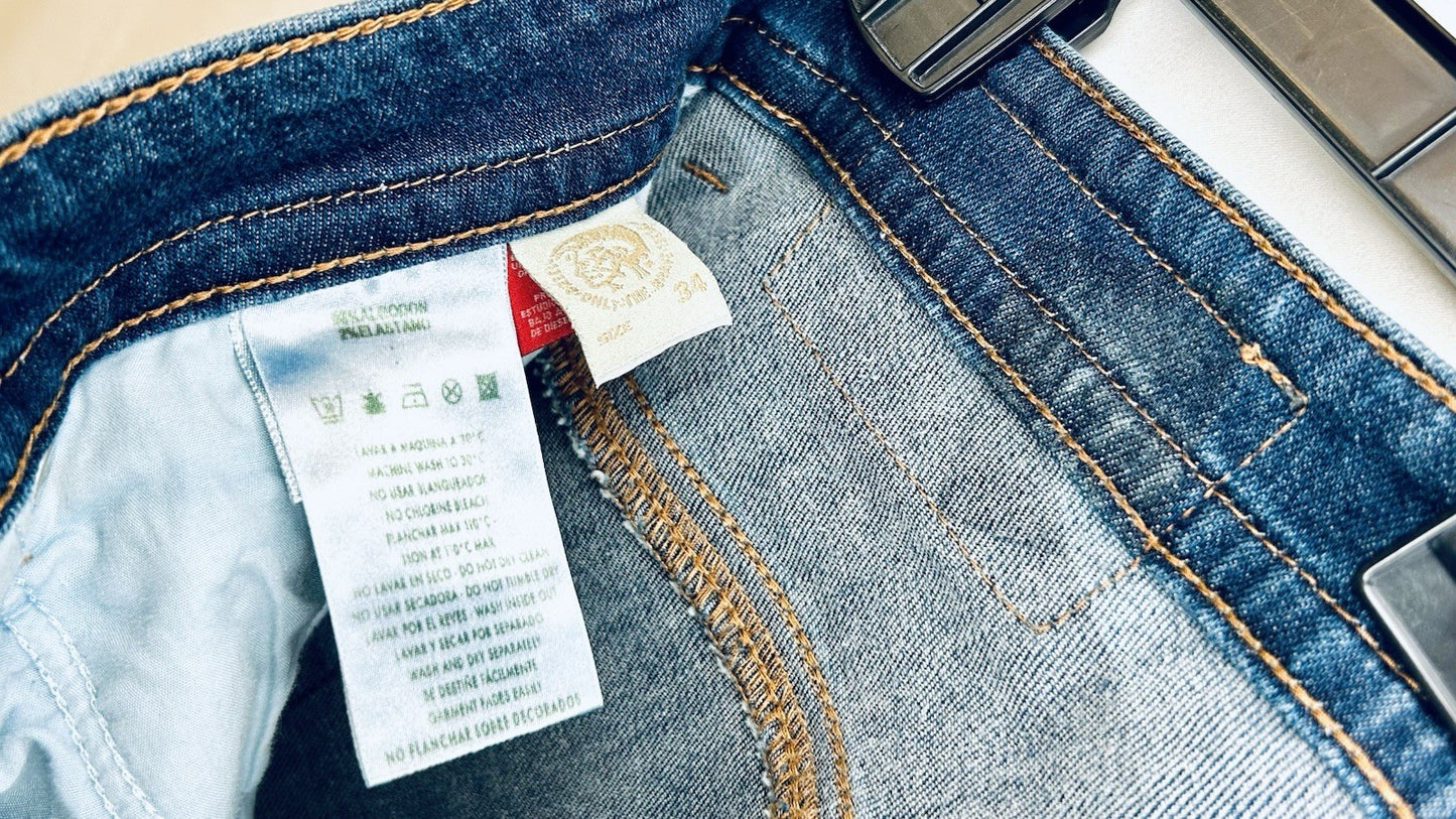 Diesel Jeans Thavar Men’s 34x33 Slim Skinny Fit Dark Wash (34x31 Measured)