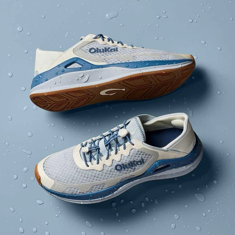NWOT OLUKAI Men's Ahi Marine Shoe | Blue Pearl/White Sand | Size 14 | $150 New