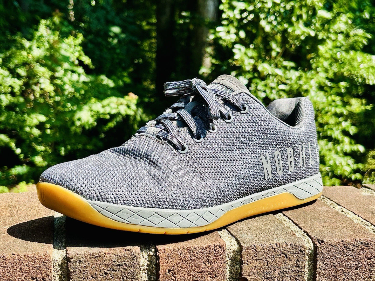 NOBULL Super Fabric Mens 11.5 Grey/Gum Running Athletic Sneakers Trainers Shoes