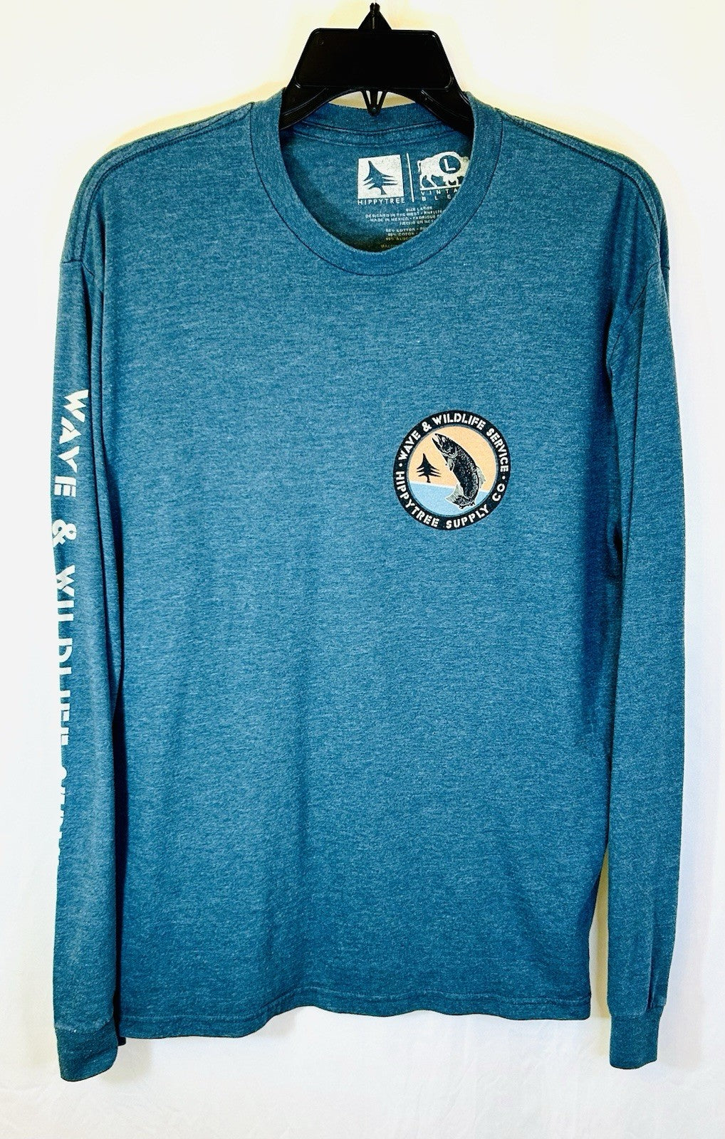 HippyTree Supply And Wave & Wildlife Service Co Long Sleeve Blue Men’s Large