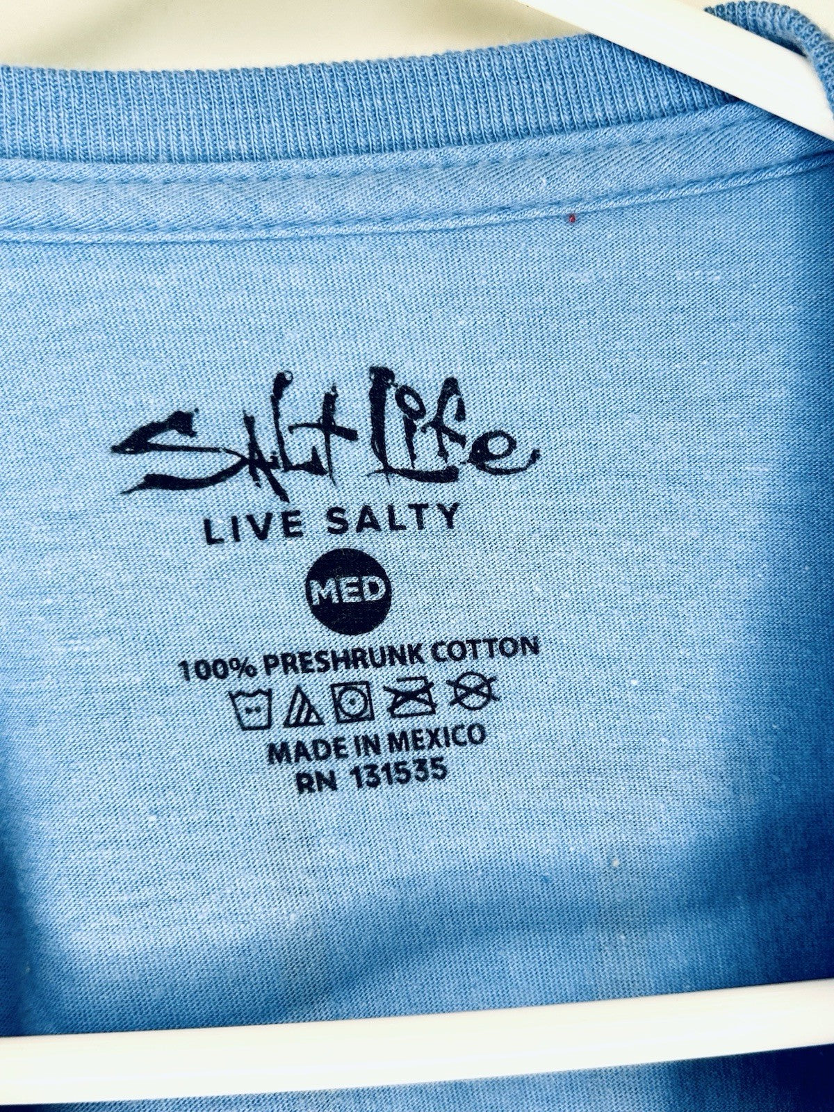 Salt Life Graphic T-shirt Mens Medium Cotton Blue Long Sleeve Fishing