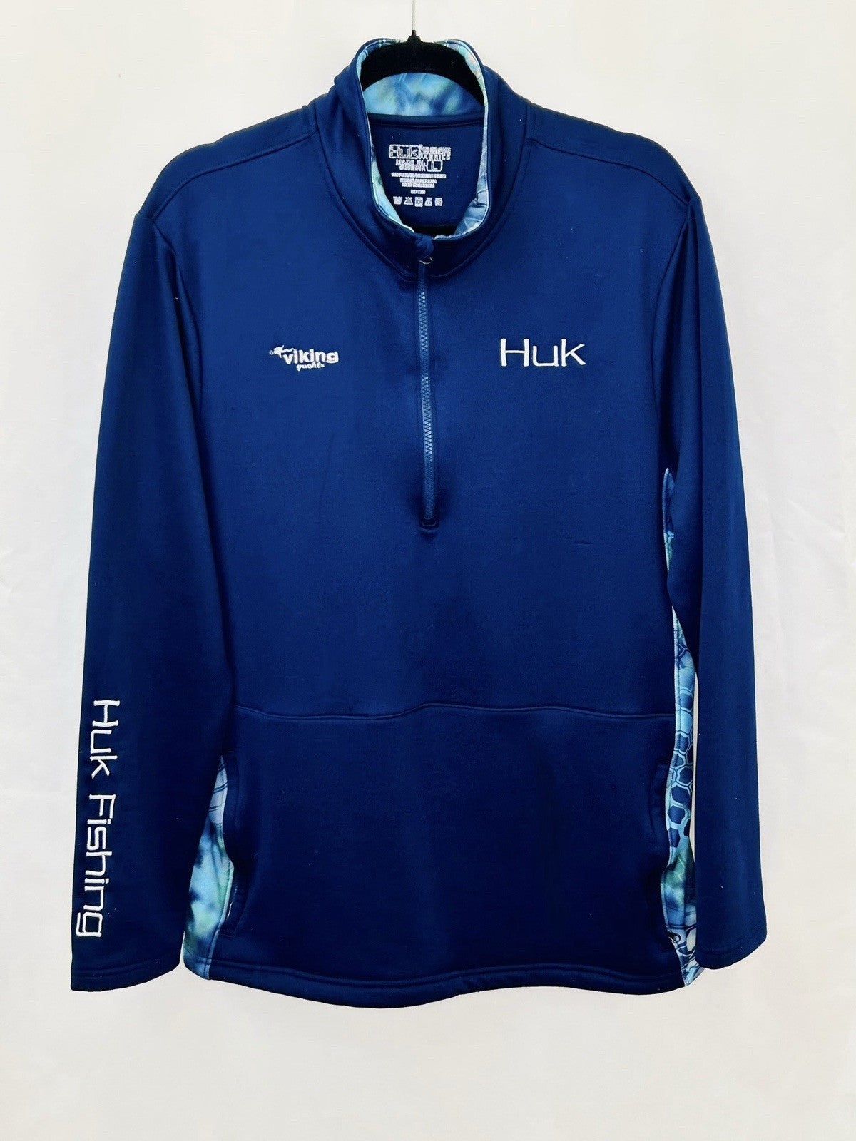HUK Fishing Performance 1/4 Zip Shirt Men’s Large Bassmaster Logo L/S Breathable