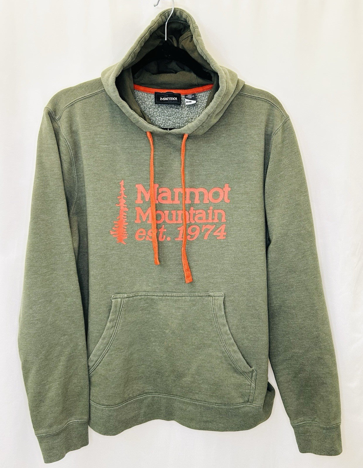 MARMOT Mountain Midweight Graphic Pullover Hoody , Green, Men's Medium