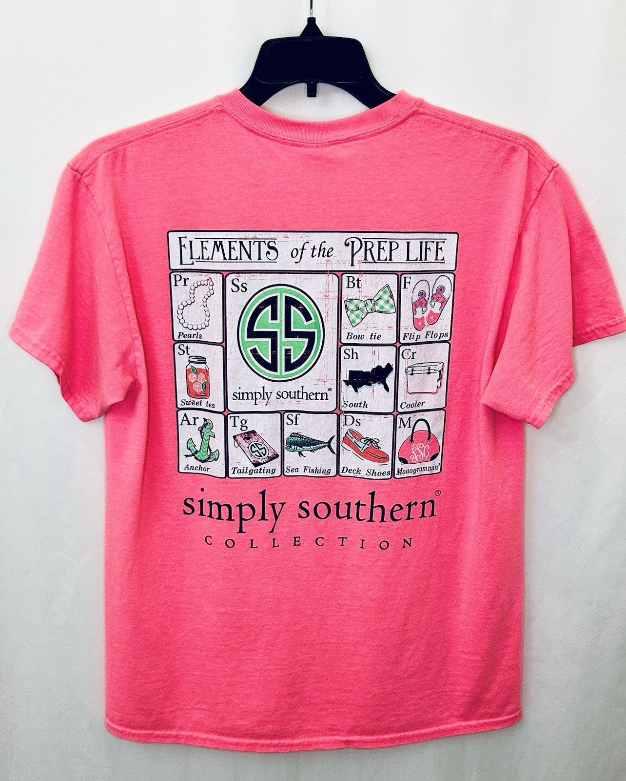 SIMPLY SOUTHERN - ELEMENTS OF THE PREP LIFE - Pink Short Sleeve SHIRT - L Large