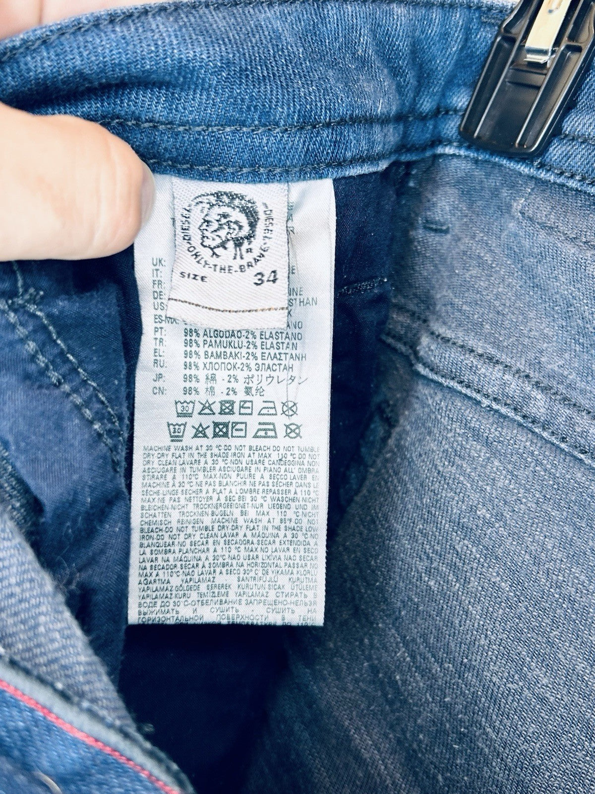 Diesel Jeans Tommer Men’s 34x30 Slim Skinny Fit Dark Wash | Slim | Tag 34x32