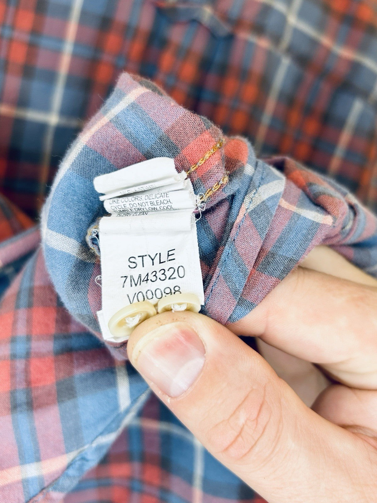 Lucky Brand Long Sleeve Button Front Plaid Classic Fit Shirt Men's Size L