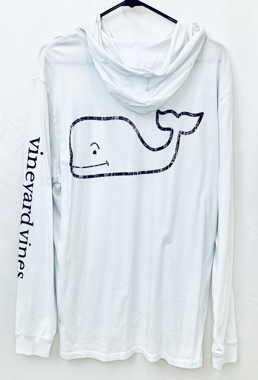 Vineyard Vines Men’s White Long Sleeve Whale Logo Hoodie