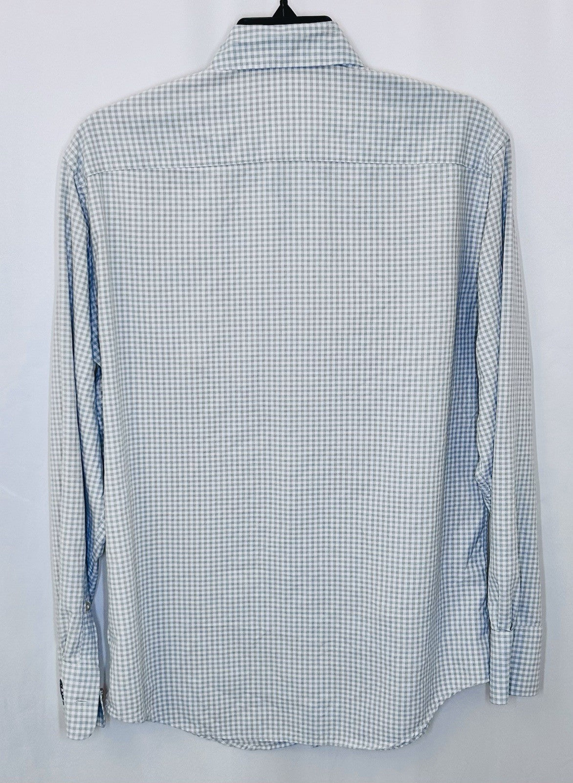 Peter Millar Summer Comfort Shirt Nylon Stretch Medium Blue Plaid