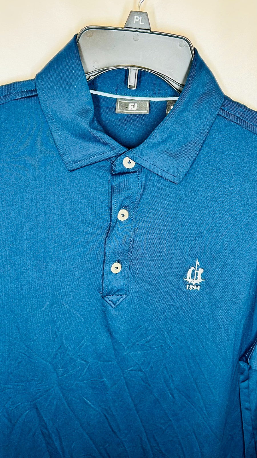 FootJoy Polo Shirt Mens Small Blue Short Sleeve Golf R 1947 Performance Stretch