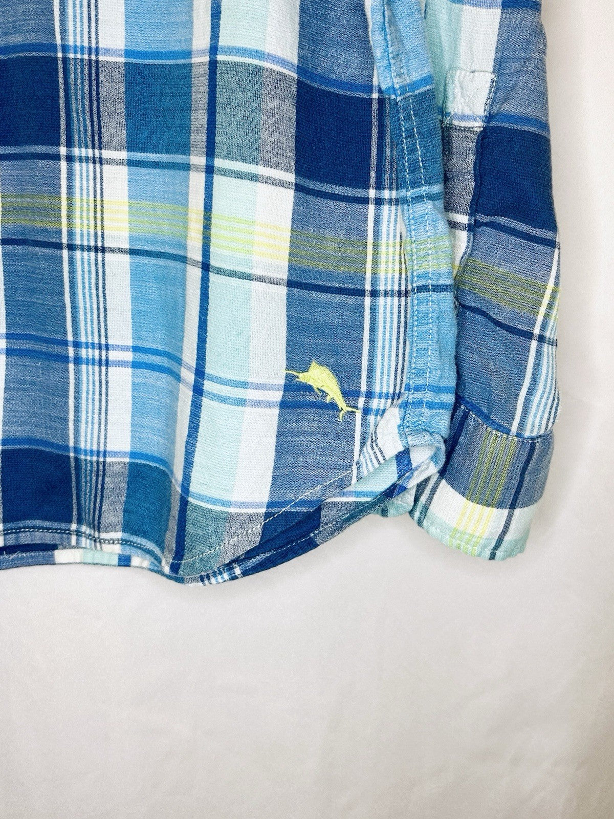 Tommy Bahama Long Sleeve Shirt Plaid Rahi Blue Ocean Deep Men’s Large | New $135
