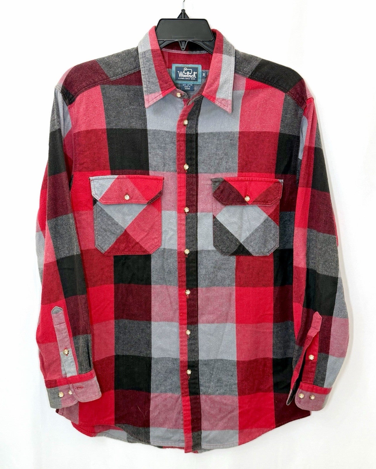 Vintage Woolrich Flannel Shirt Men’s Medium Red Black Gray Buffalo