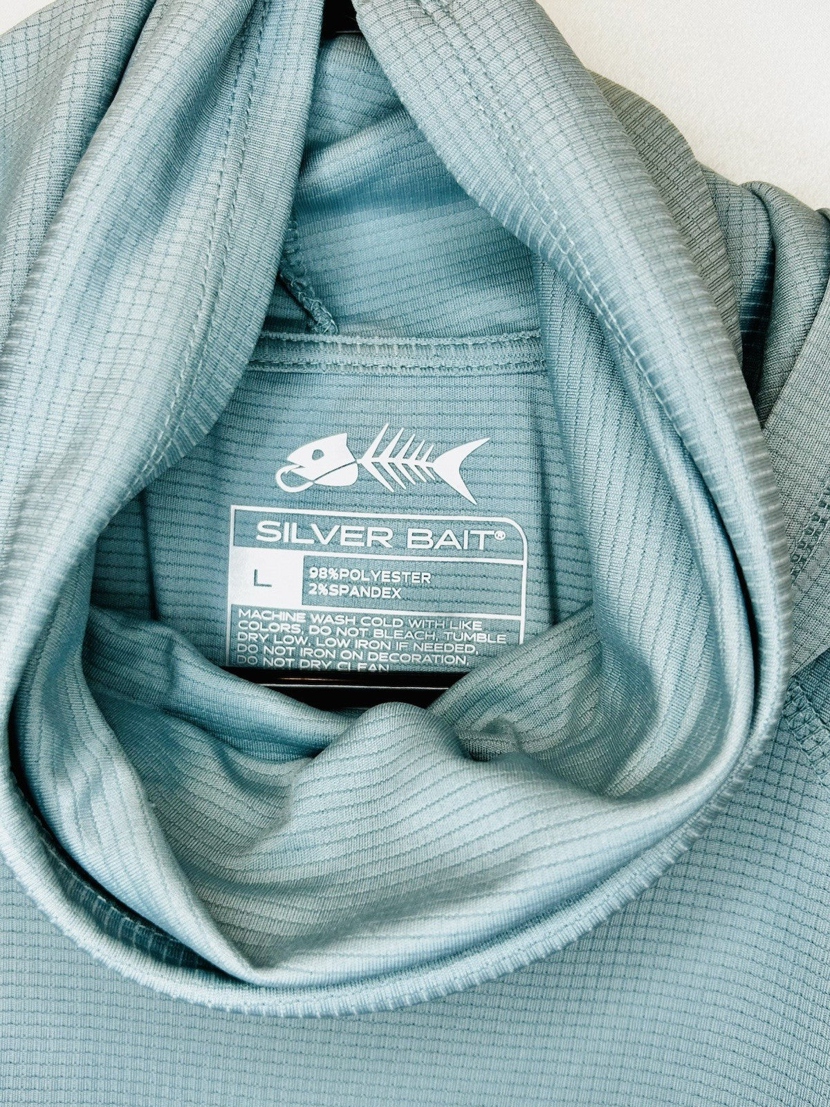 Silver Bait Mens Performance Long Sleeve Fishing Shirt/Size Large/Seafoam Green