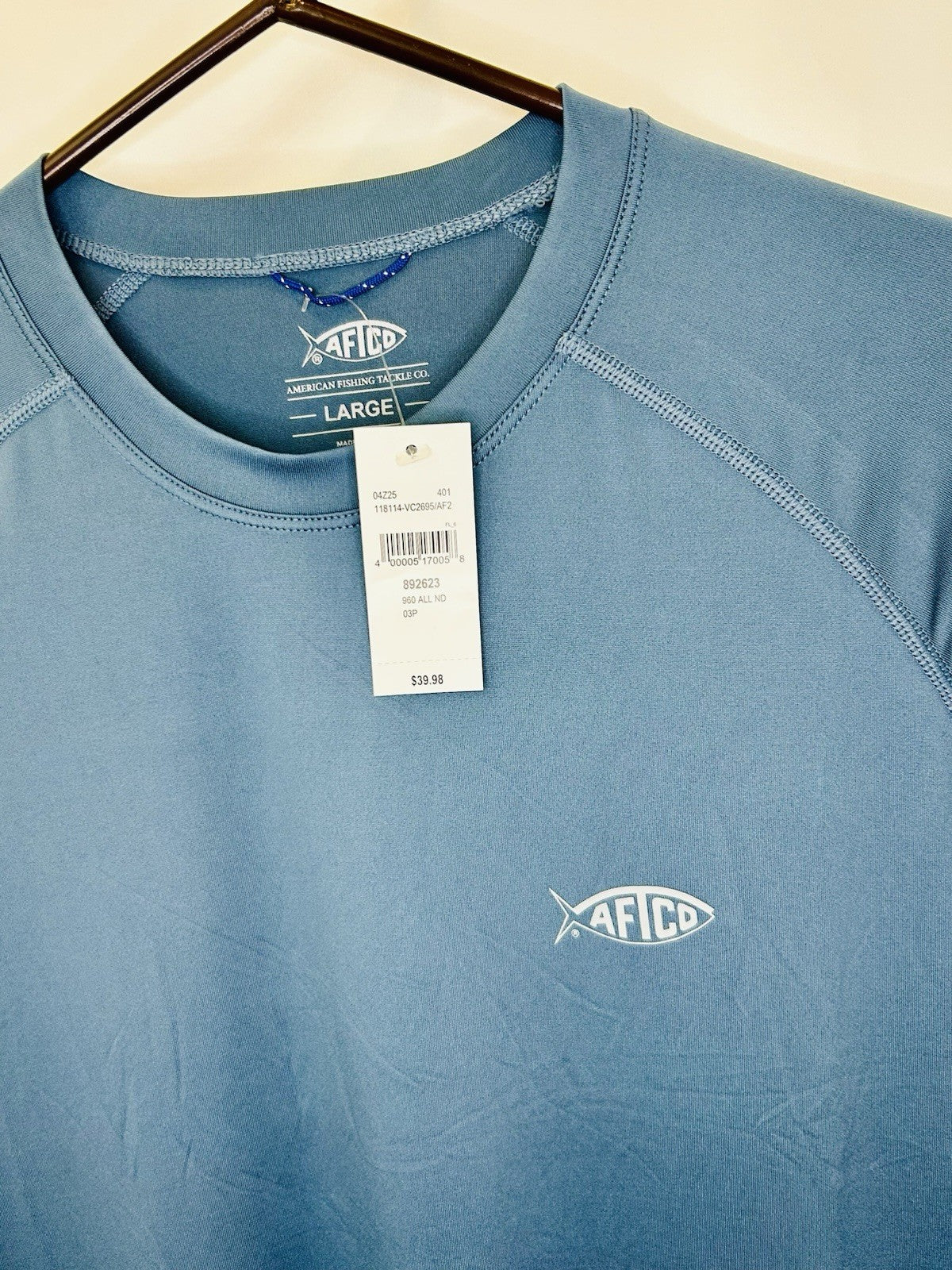NWT AFTCO SAMURAI SUN SHIRT - MEN’S SIZE LARGE - BLUE