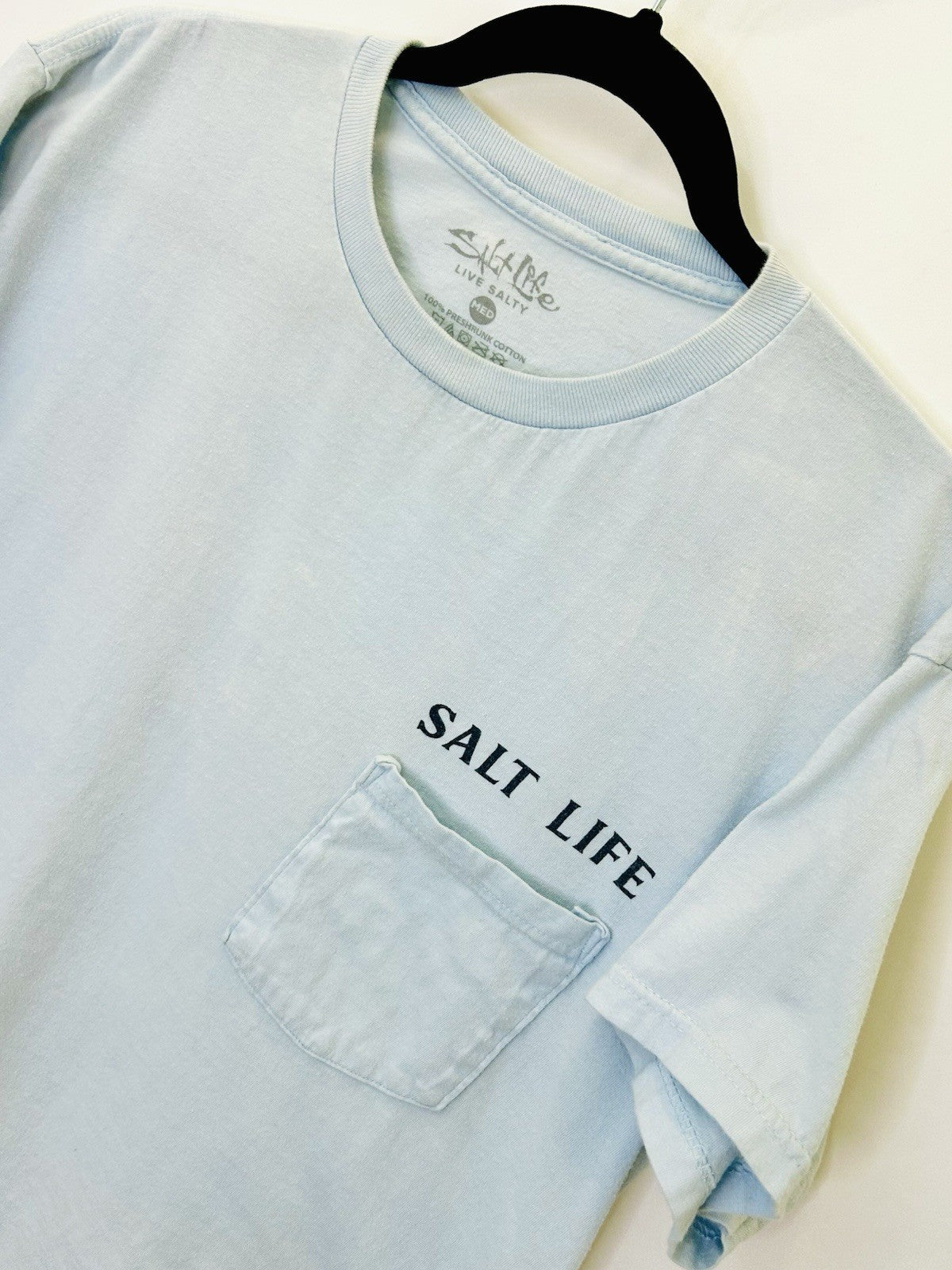 Salt Life Men's Marlin State of Mind Short Sleeve Tee- Blue Stone - Size Medium