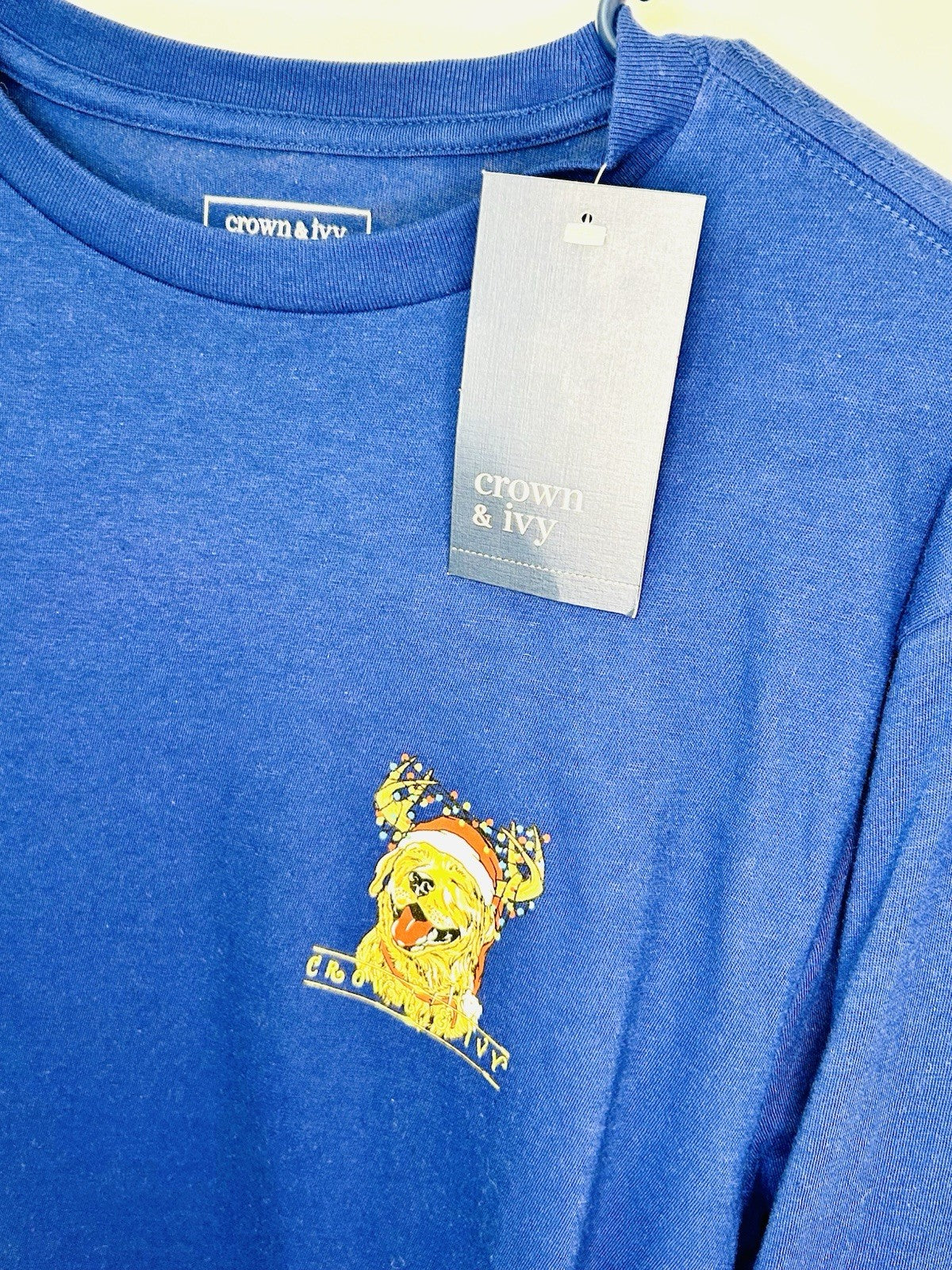 NWT Crown & Ivy Blue Men’s Medium Long Sleeve Graphic Tshirt