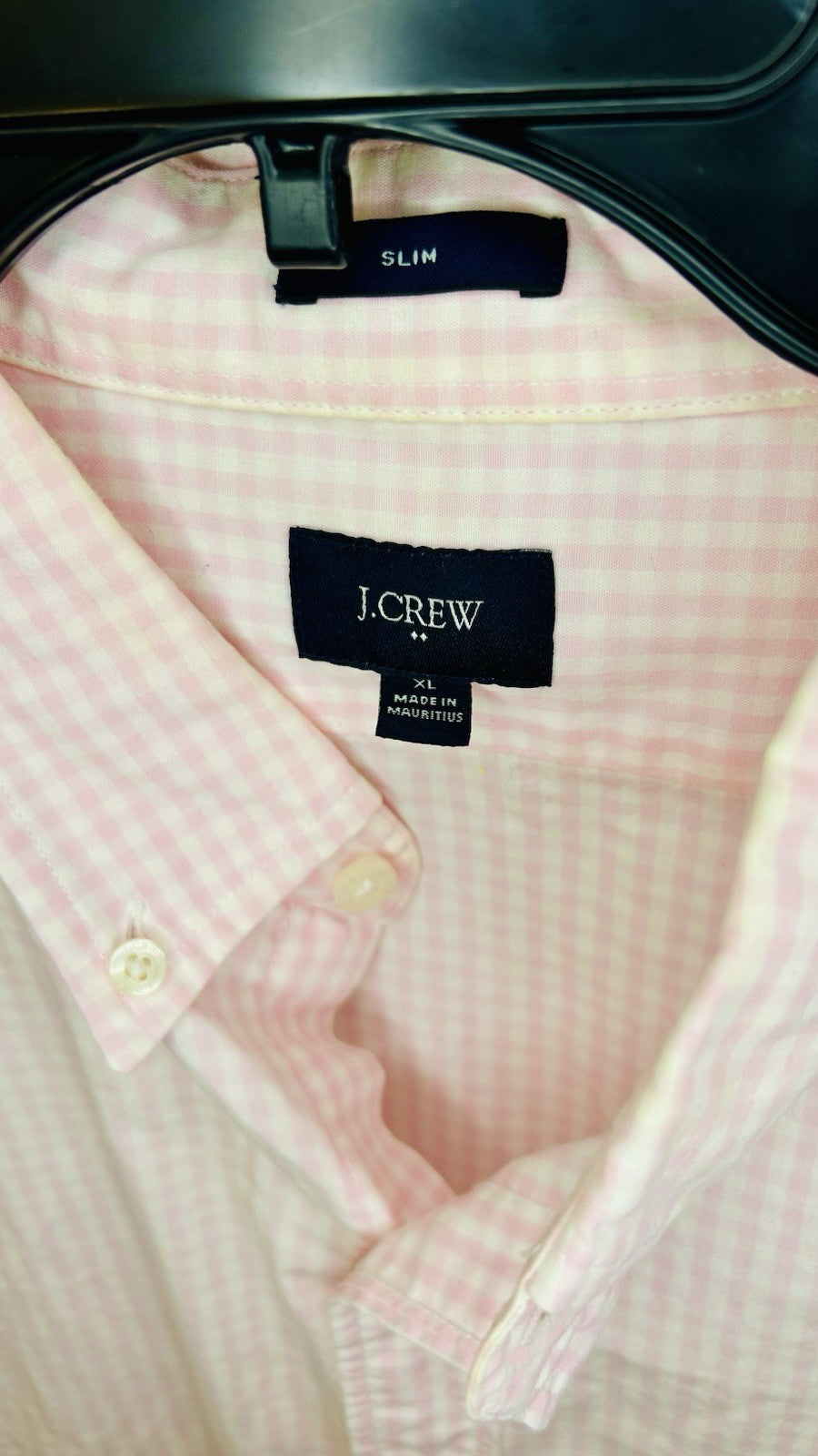 J.Crew Shirt Mens XL Pink Checkered Slim Fit Long Sleeve Button Down Soft
