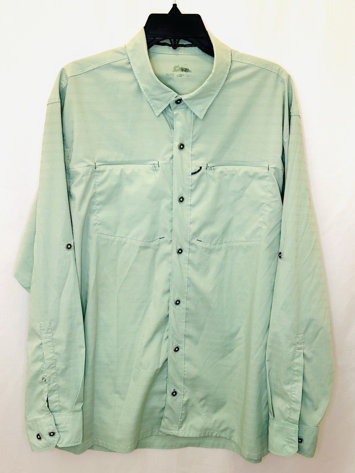 World Wide Sportsman Green Long Sleeve Fisherman Button Up Shirt Men’s XL