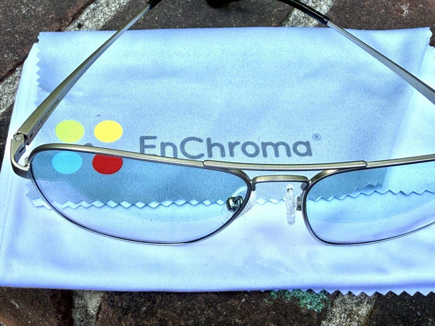 EnChroma Cx1 Indoor Color Blind Glasses Aviator Silver Frame Metal Cx1.00281