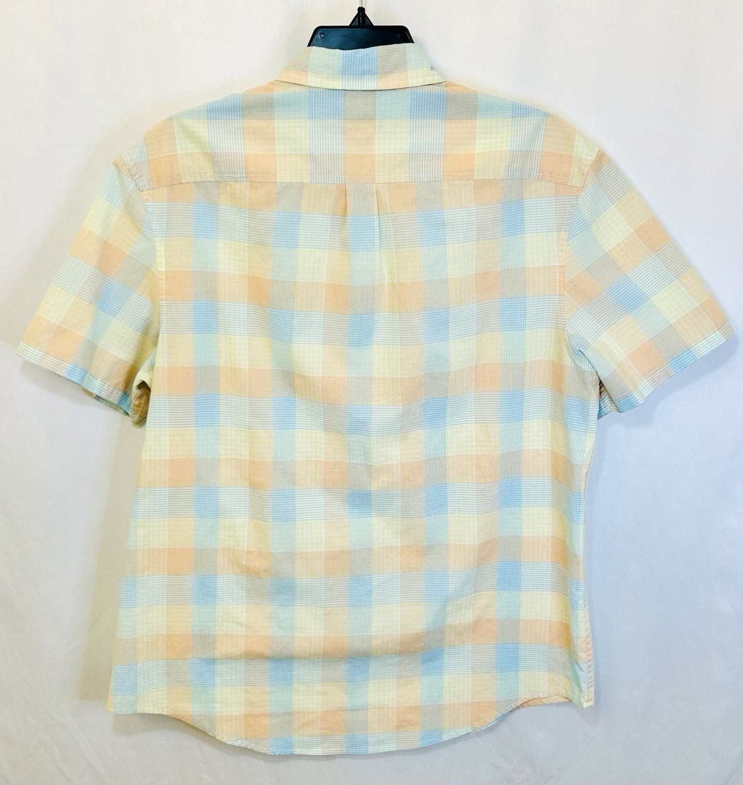 Men's PENGUIN Multicolored Plaid Cotton Short Sleeve Button Up Shirt Size Large