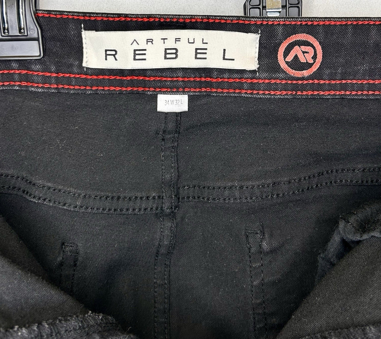 Artful Rebel Jeans Men's 34x32 Black Denim Slim Straight Leg