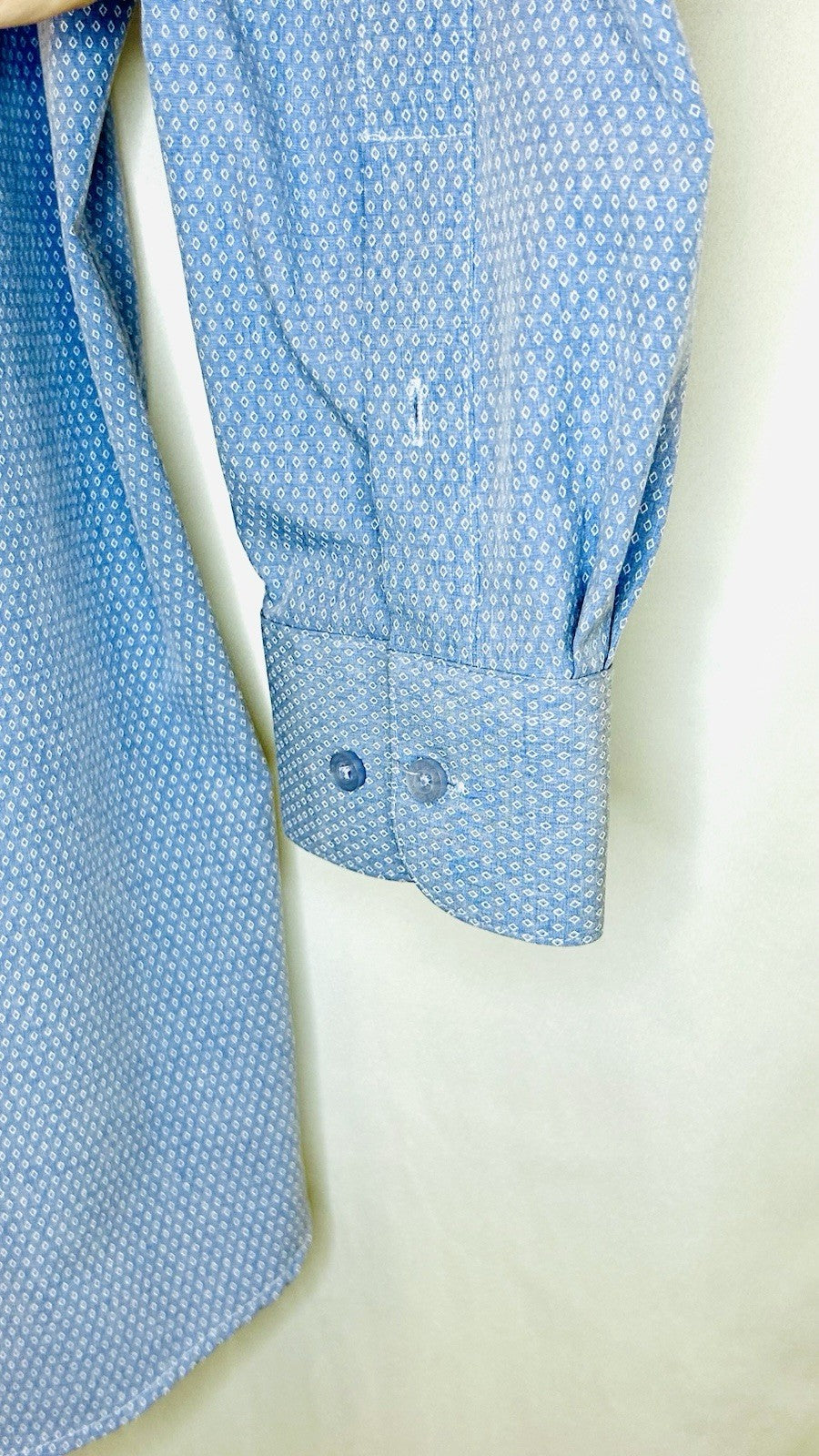 Lucky Brand Blue 4 Way Stretch Button Down Shirt Slim Fit Large 16/16.5-32/33