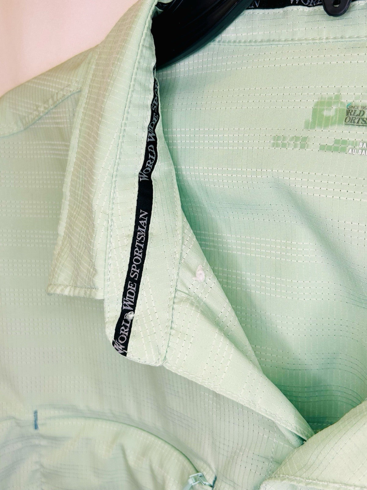 World Wide Sportsman Green Long Sleeve Fisherman Button Up Shirt Men’s XL