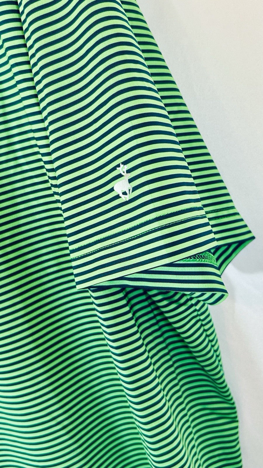 Michel Rouen Polo Shirt Men’s Size 3XL Green Striped Performance Golf