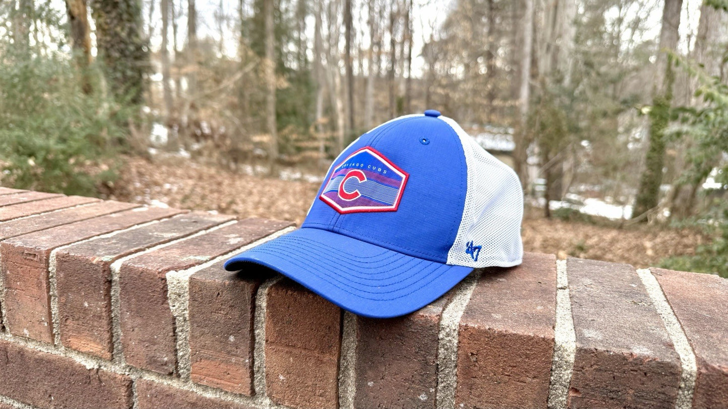 Men's Chicago Cubs '47 Royal/White Burgess Trucker Snapback Hat