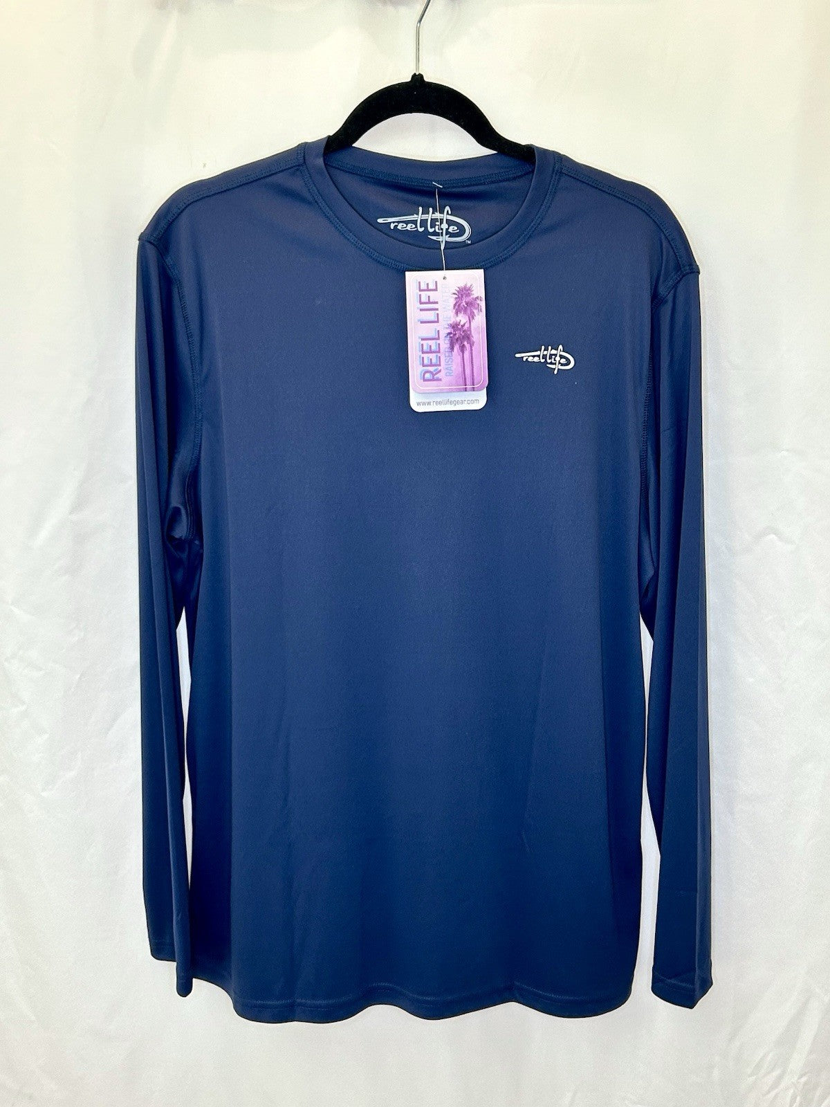 NWT Reel Life Sz Medium “Raised On The Water” L/S T-shirt Patriotic Swordfish