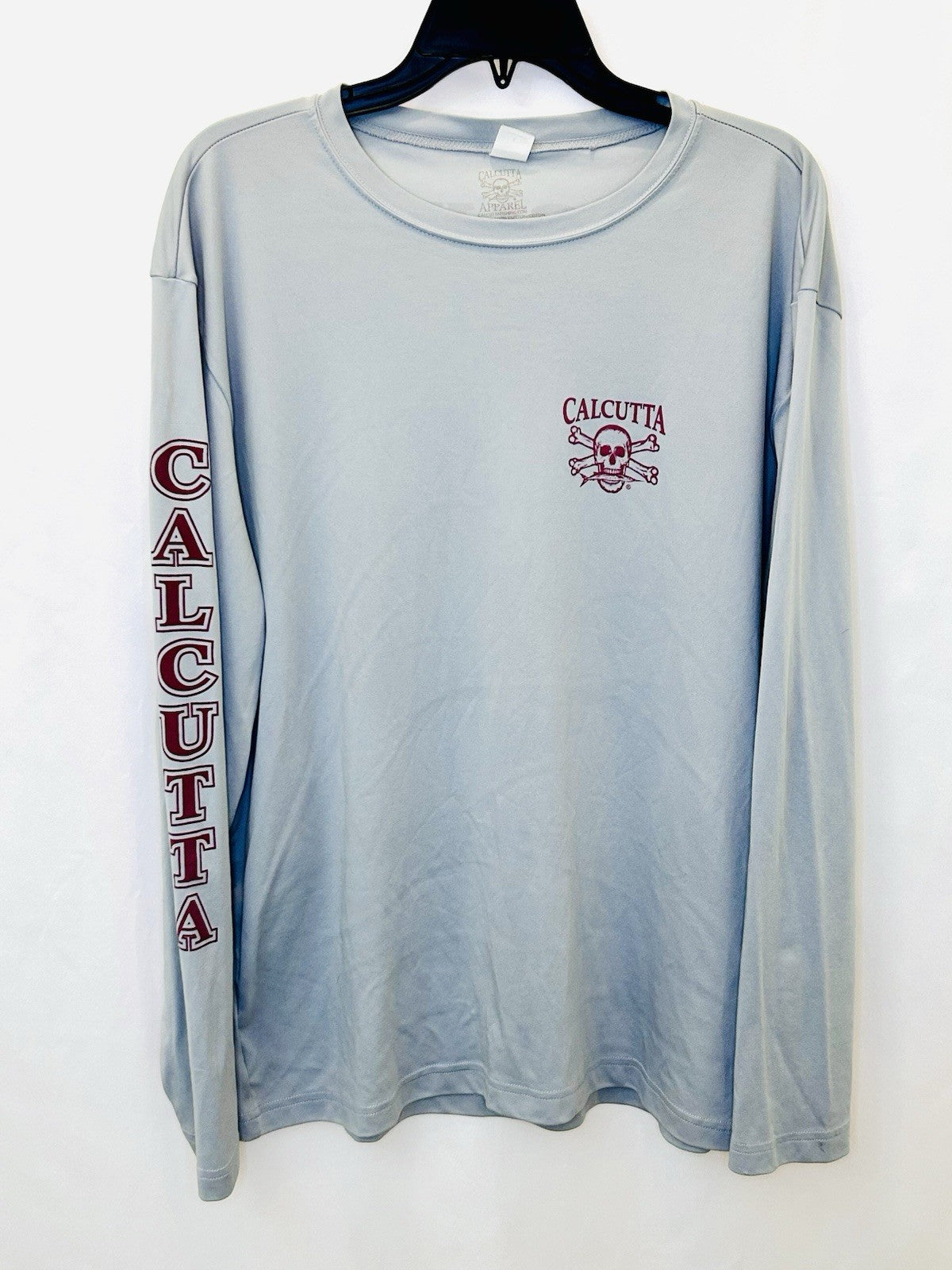 Calcutta “Pirate In Blood…” Performance L/S Fishing Shirt Grey Men’s Large