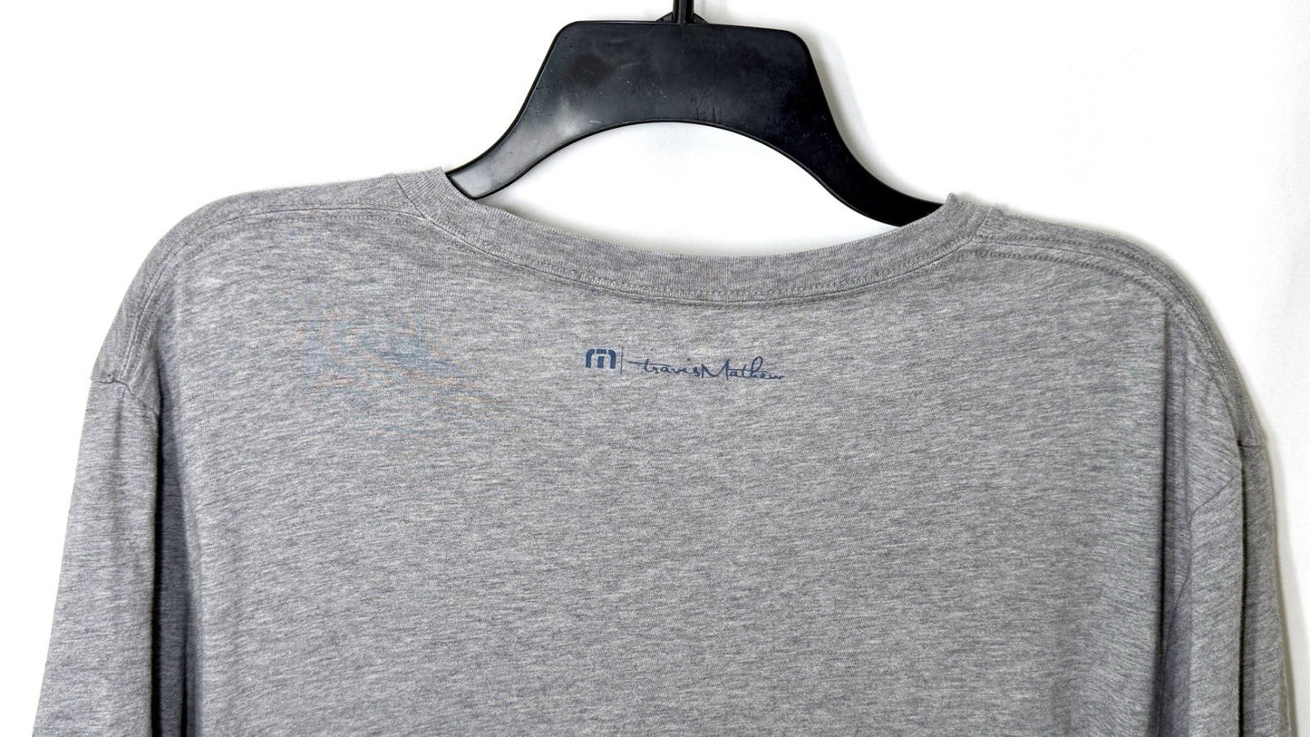 Travis Mathew Shotgun Start T-Shirt Mens Large Gray Pima Cotton Short Sleeve