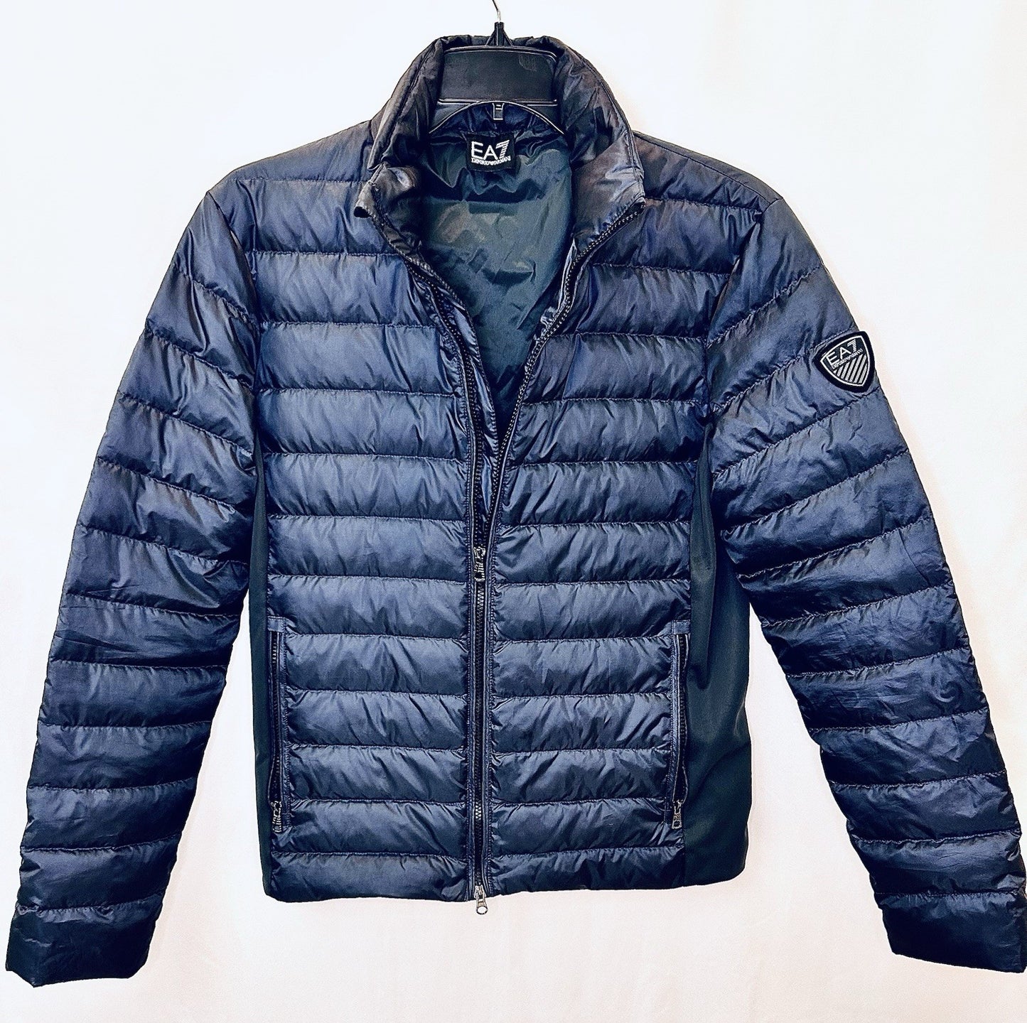 Emporio Armani EA7 Down Jacket Navy Quilted Mens Large With COA | $249 Retail