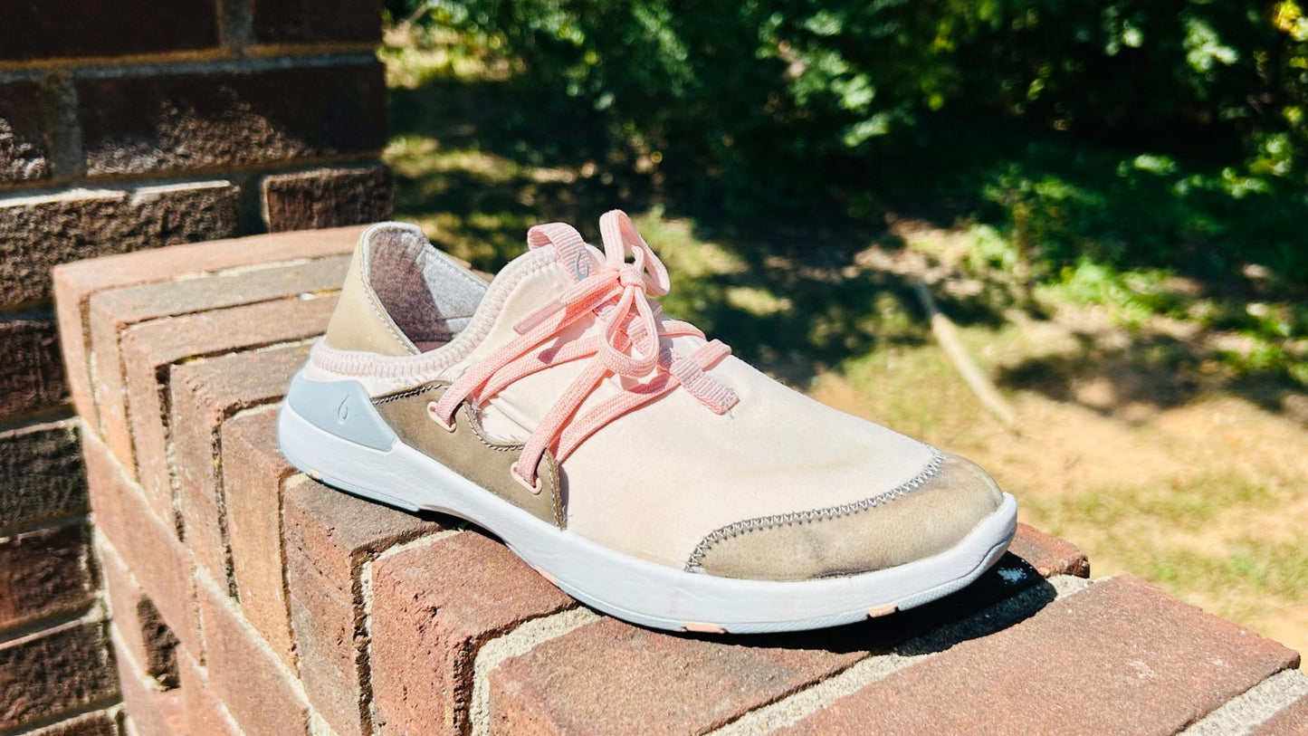 OLUKAI Pearl Blush/Pale Grey Miki Li Slip On Shoes Sneakers | Women's Size 7