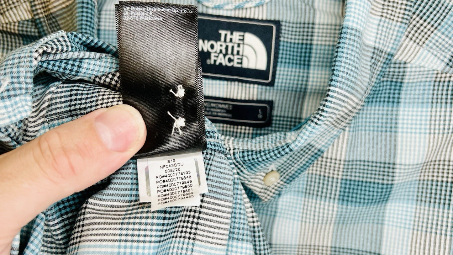 The North Face Shirt Men’s Large Plaid Nylon Button Up Short Sleeve